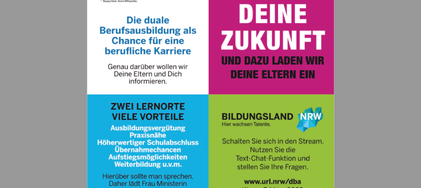 Elternveranstaltung des MSB „Die duale Berufsausbildung als Chance für eine berufliche Karriere“