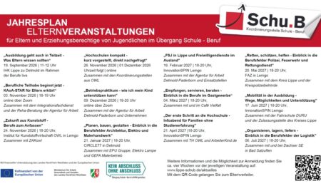 Jahresplan der Elternveranstaltungen 2026/27 – Auftakt mit „Ausbildung geht auch in Teilzeit“